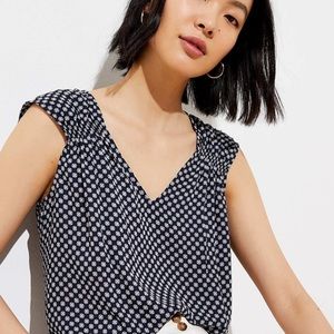 Loft Foulard Smocked trim shell